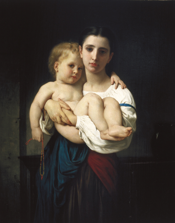  阿道夫·布格罗 Adolphe Bouguereau —— The Elder Sister, reduction (La soeur ainée, réduction)